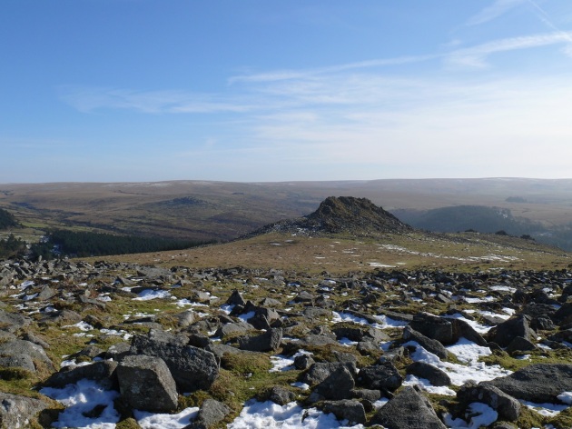 Looking down on Leather Tor from Sharpitor