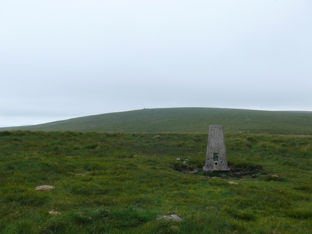 Penn Beacon trig point looking to Shell Top in the distance